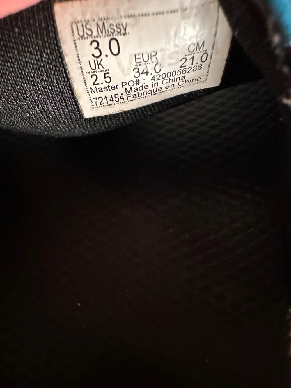 VANS | Cushy Black Slide Sandals with Rainbow Checkerboard Strap | Size 3 Y